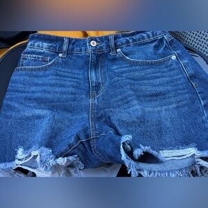 Rewash Blue Distressed Jean Shorts